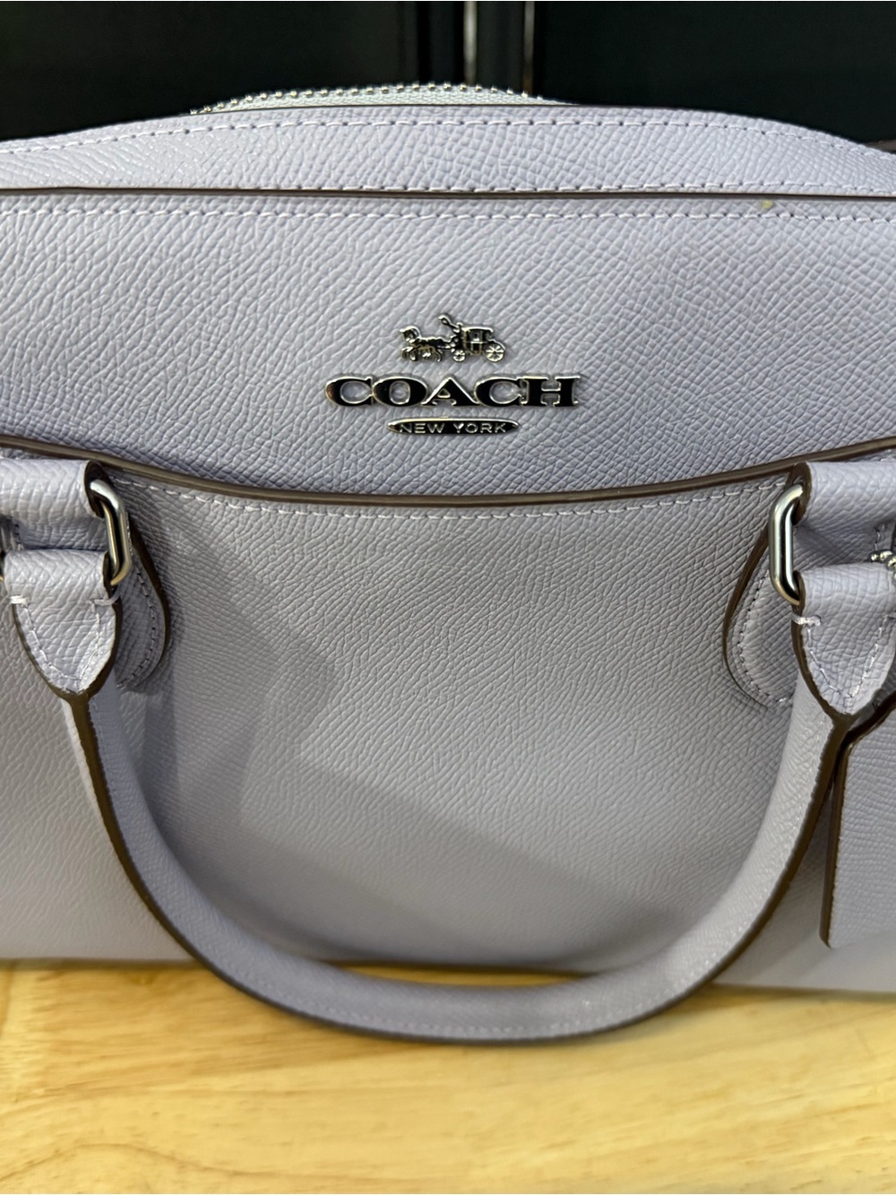 Coach Lavender Pebble Leather Dome Satchel